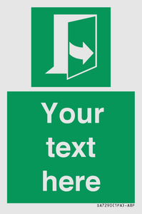 Custom sign safe condition door opens pulling left hand side